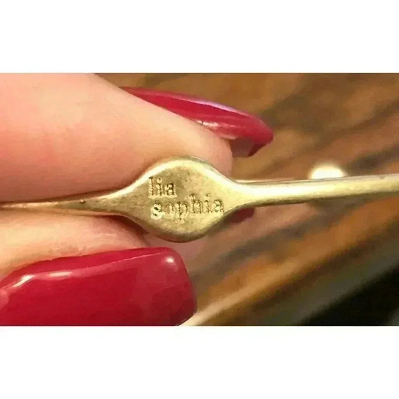 Lia Sophia Gold Tone with Round Inlayed Rhinestone Bangle Bracelet Stackable - Picture 4 of 11